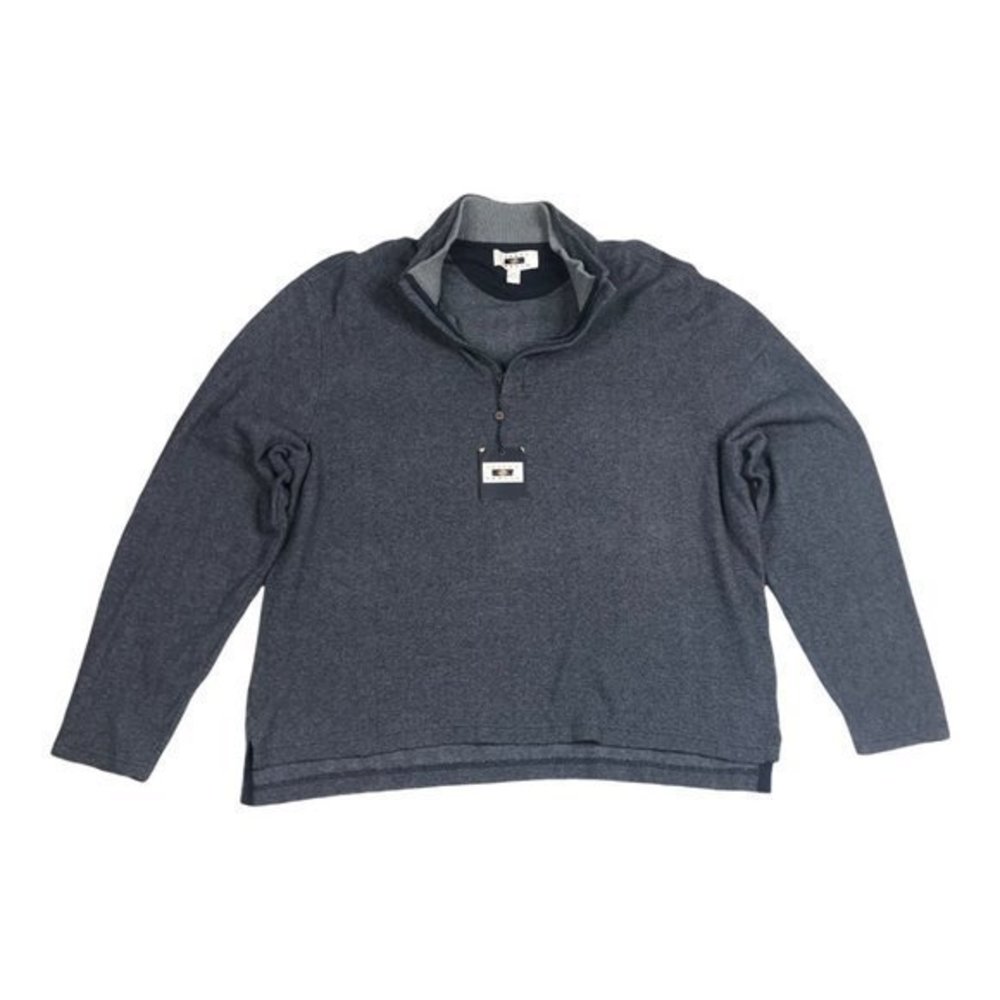Joseph Abboud Mens Quarter Zip Pullover Sweater Elbow Pads 2XL Gray NWOT
